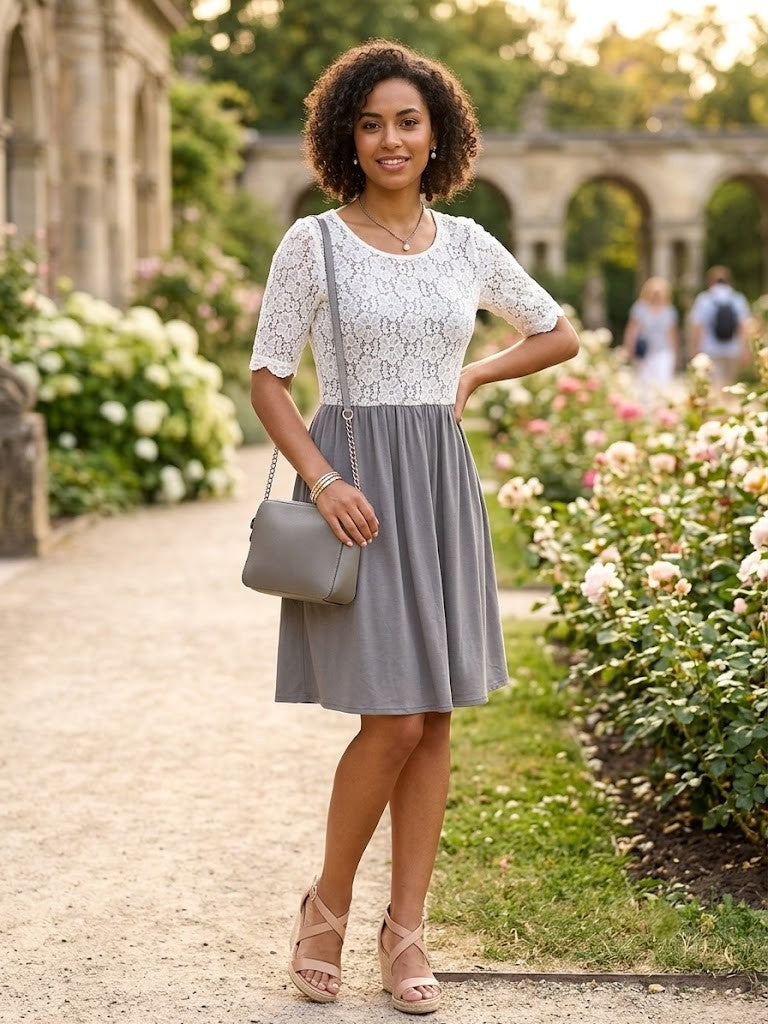 Pebbles Women's Lace-Bodice Dress | Size Large | Excellent Condition