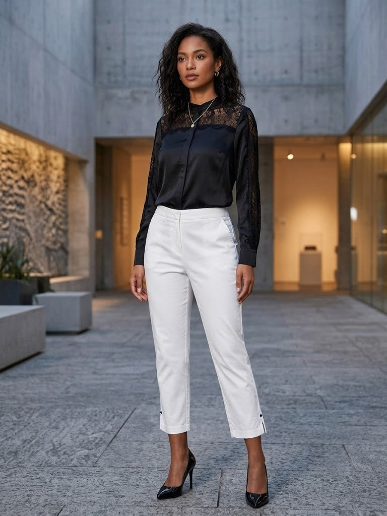 Milady’s Tailored White Trousers - Size 42 - Excellent Condition
