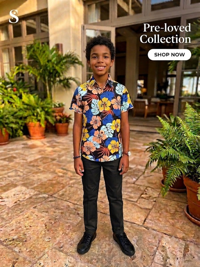 Kids' Tropical Hibiscus Print Short-Sleeve Shirt - Size 9-10 Years