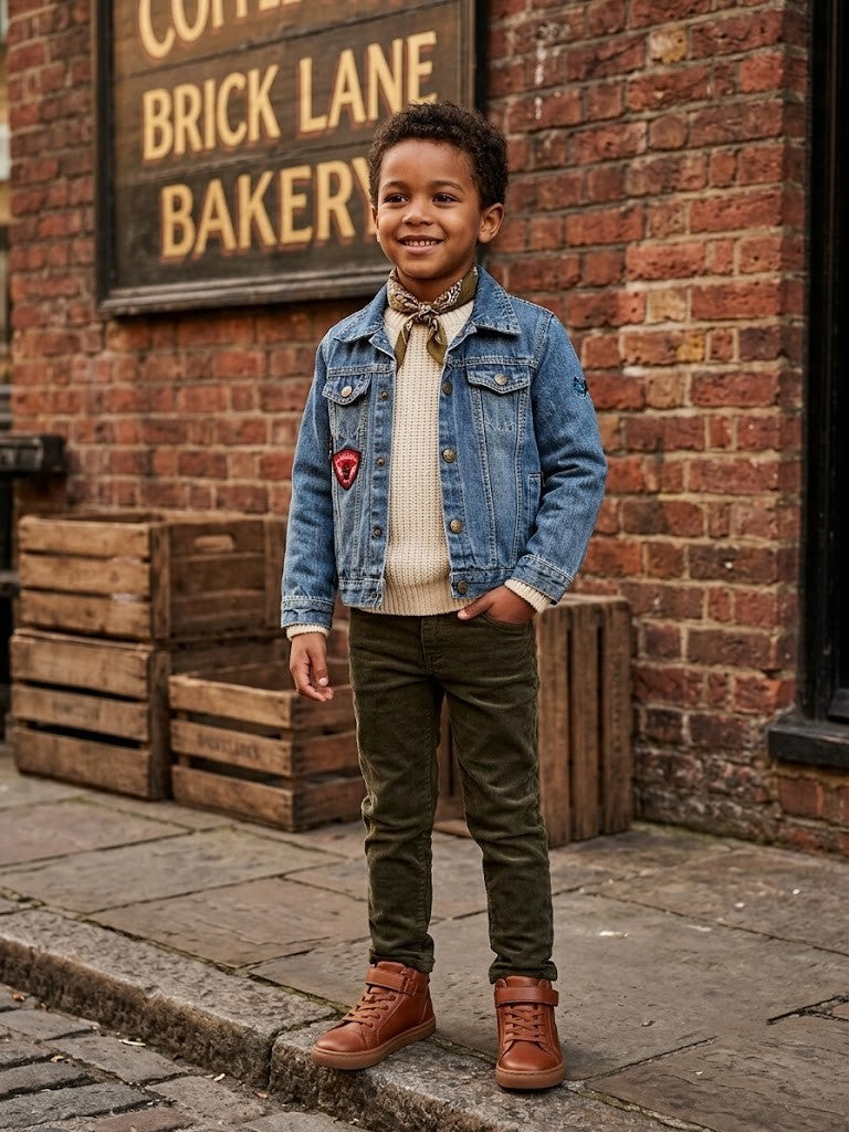 Edgars Boys' Denim Patch Jacket - Size 5-6 Years