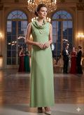 Quintieri Sage Green Cowl-Neck Maxi Dress – Size 6