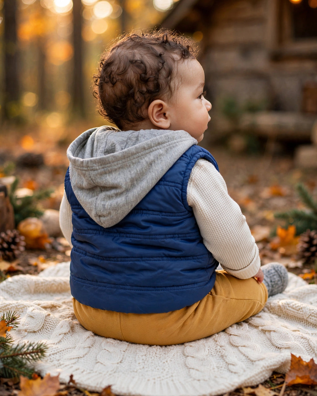Ackermans Baby Boys Blue Gilet Body Warmer Puffer Vest - Size 3 to 6 Months