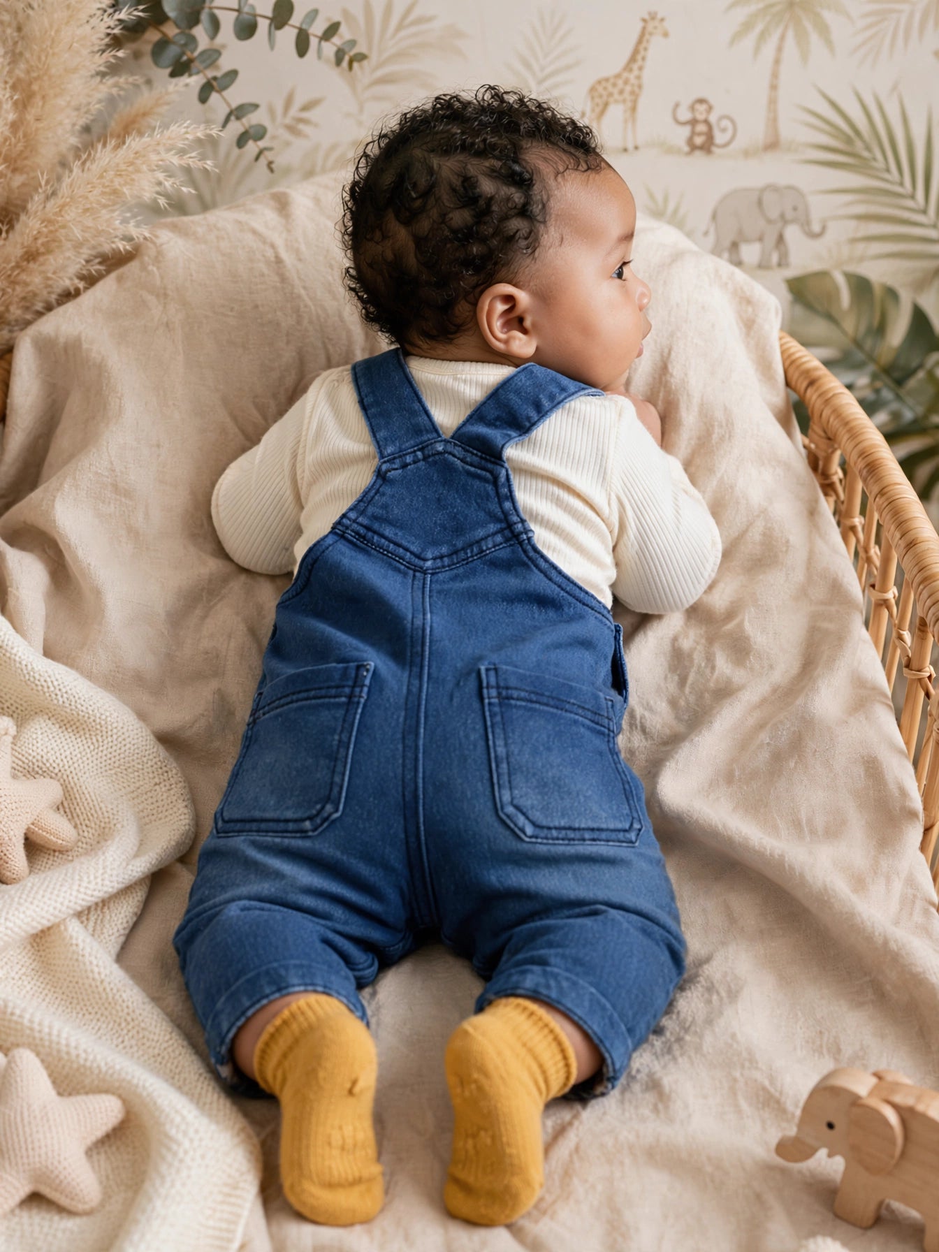 Woolies Babes Baby Denim Dungaree Overalls 0-3 Months