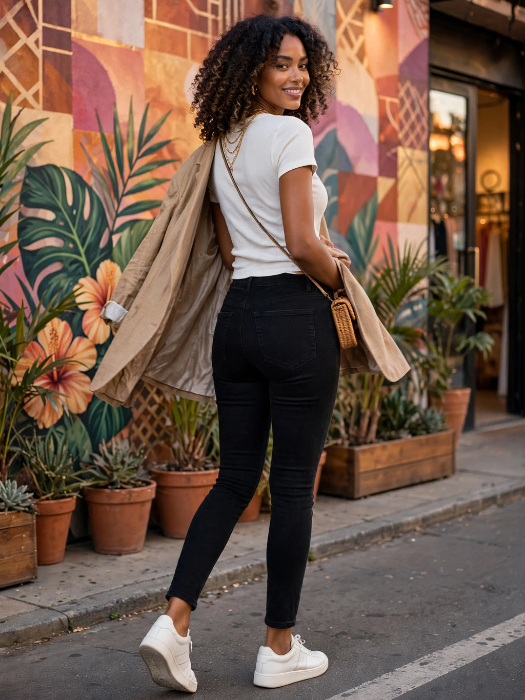 Women's Black Skinny Mid-Rise Jeans - Size 36