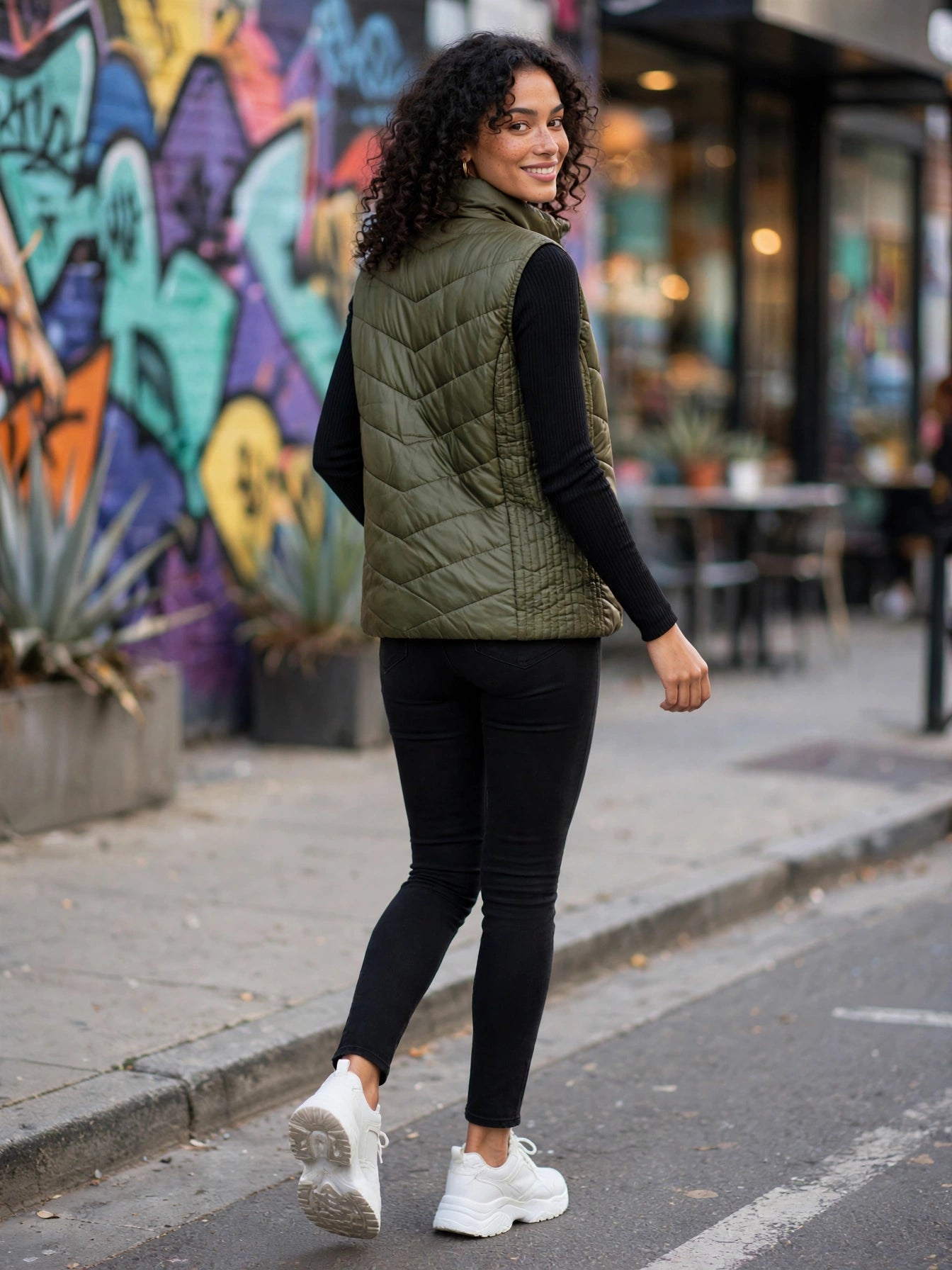 Olive Green Tango Puffer Vest - Size 40