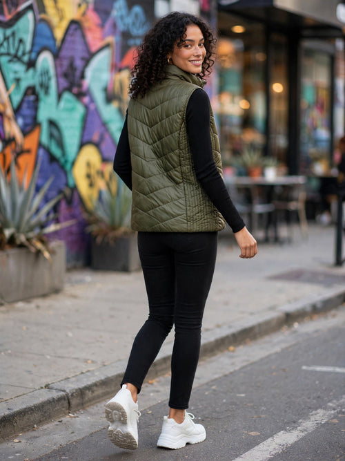 Olive Green Tango Puffer Vest - Size 40