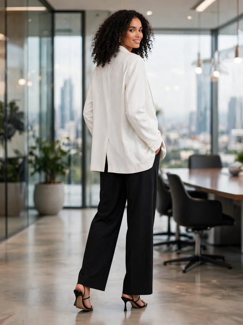 Poetry White Linen-Blend Everyday Blazer - Size 42