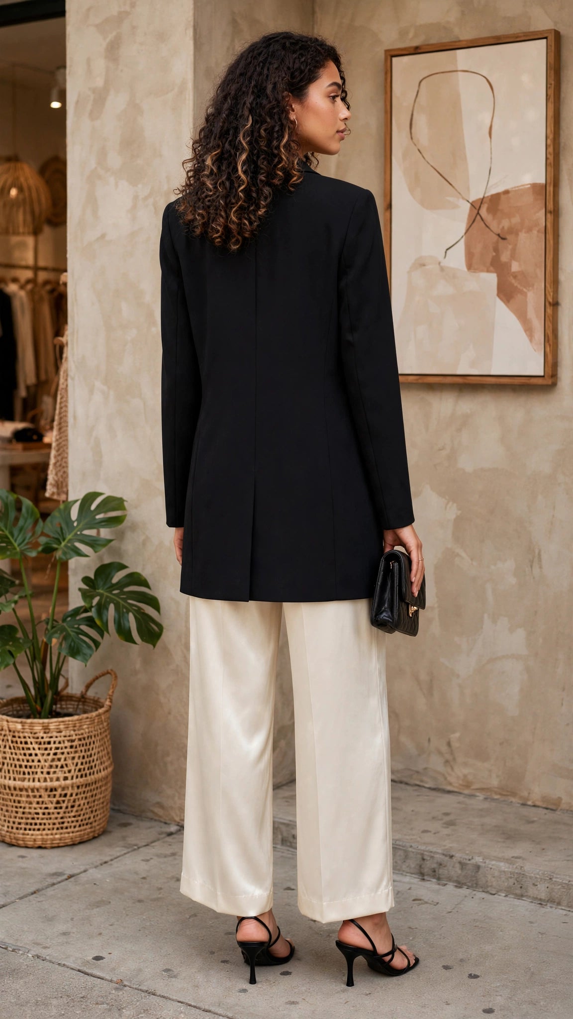 Ladies Black Longline Blazer - Size 40