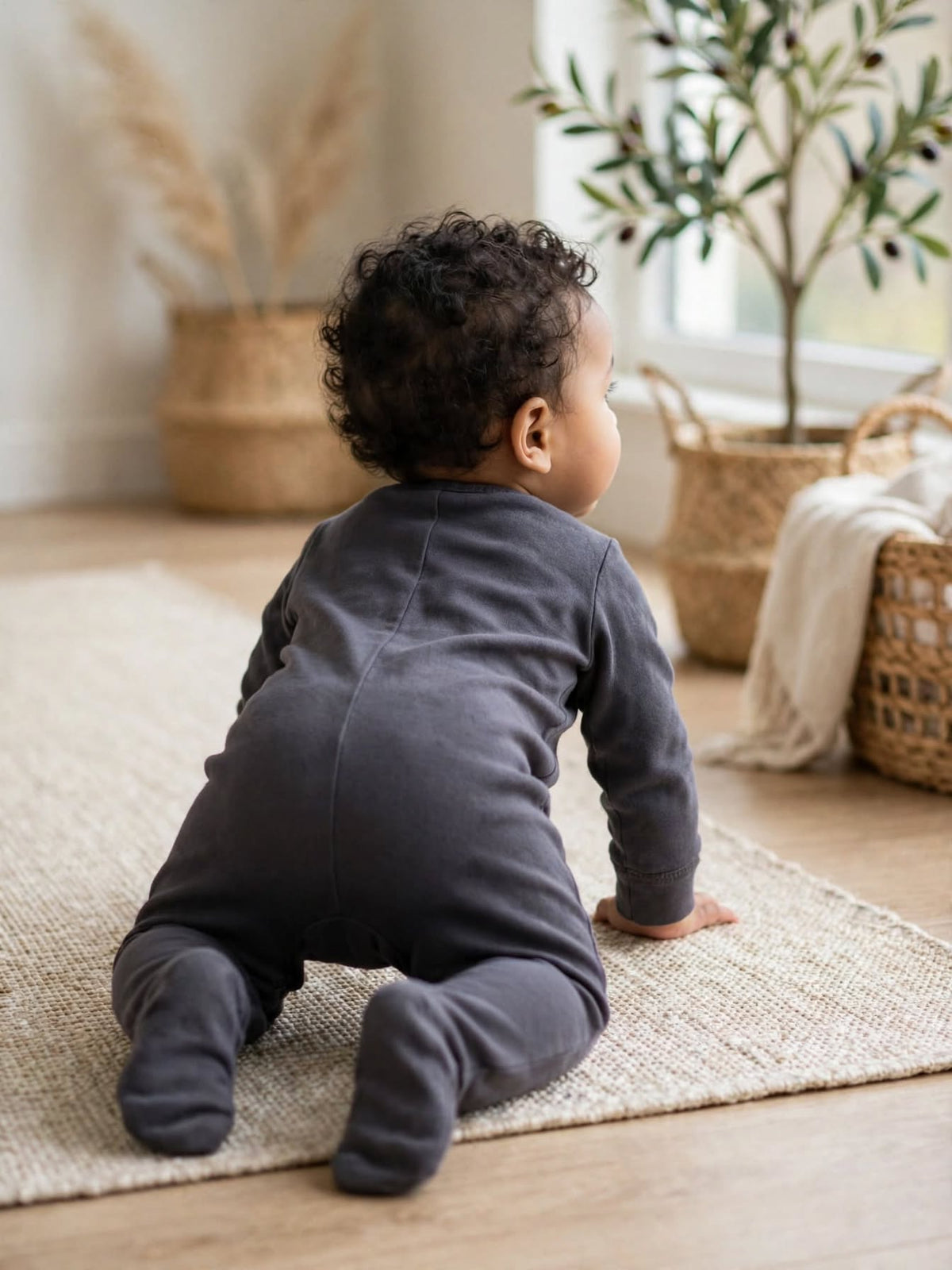 Ackermans Baby Charcoal Zip Babygrow - Size 6 to 12 Months