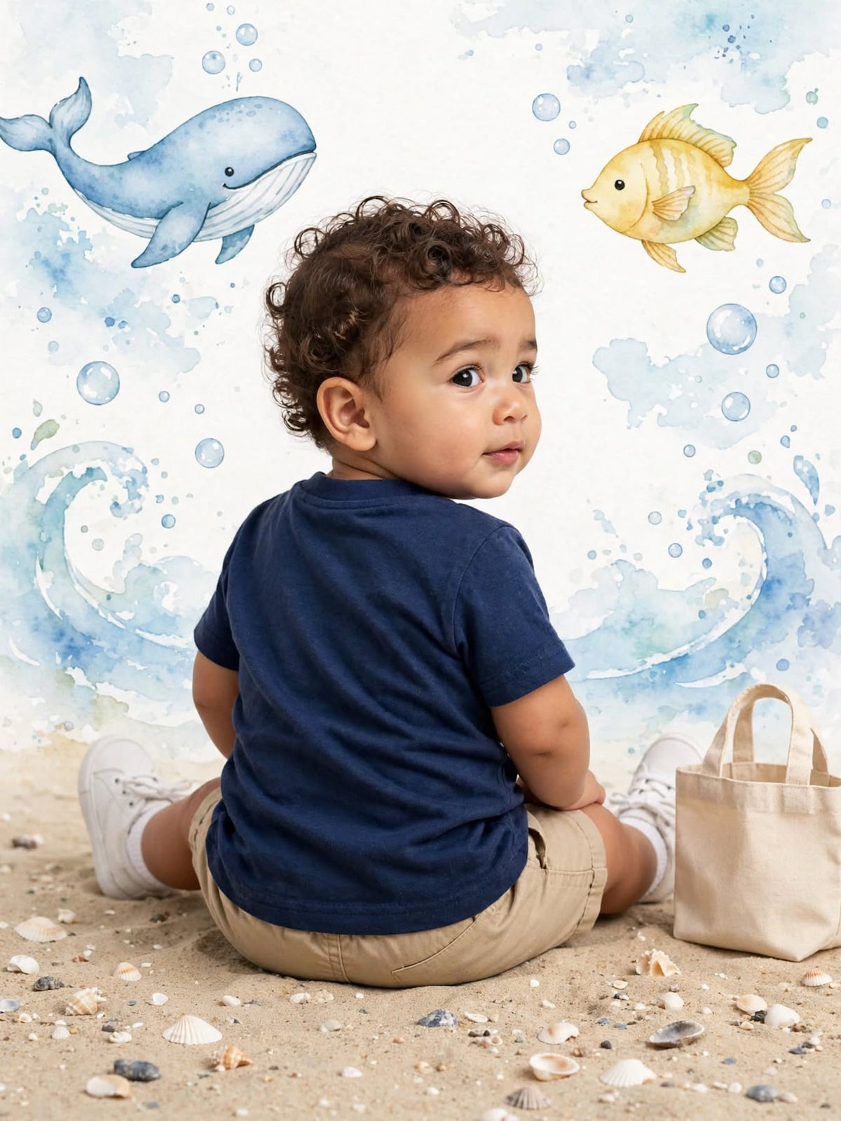Jet Lilstar Baby Navy Blue "Fun At Sea" Sailboat T-Shirt - Size 6 to 12 Months