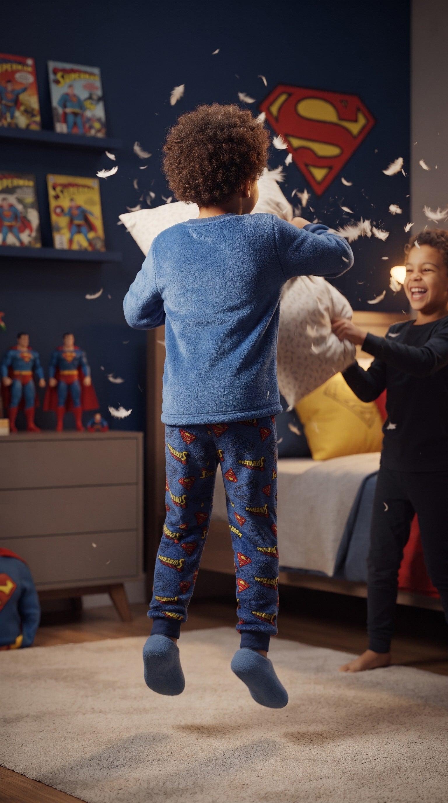 Superman Royal Blue Fleece Pajama Set - Size 4 to 5 Years