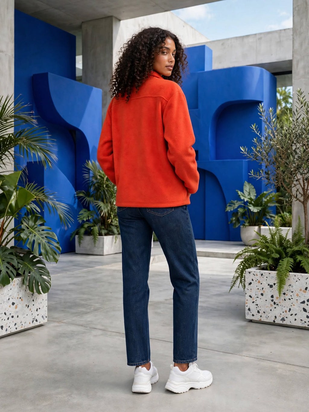 Woolworths Women's Burnt Orange Zip-Up Fleece Jacket - Size XL