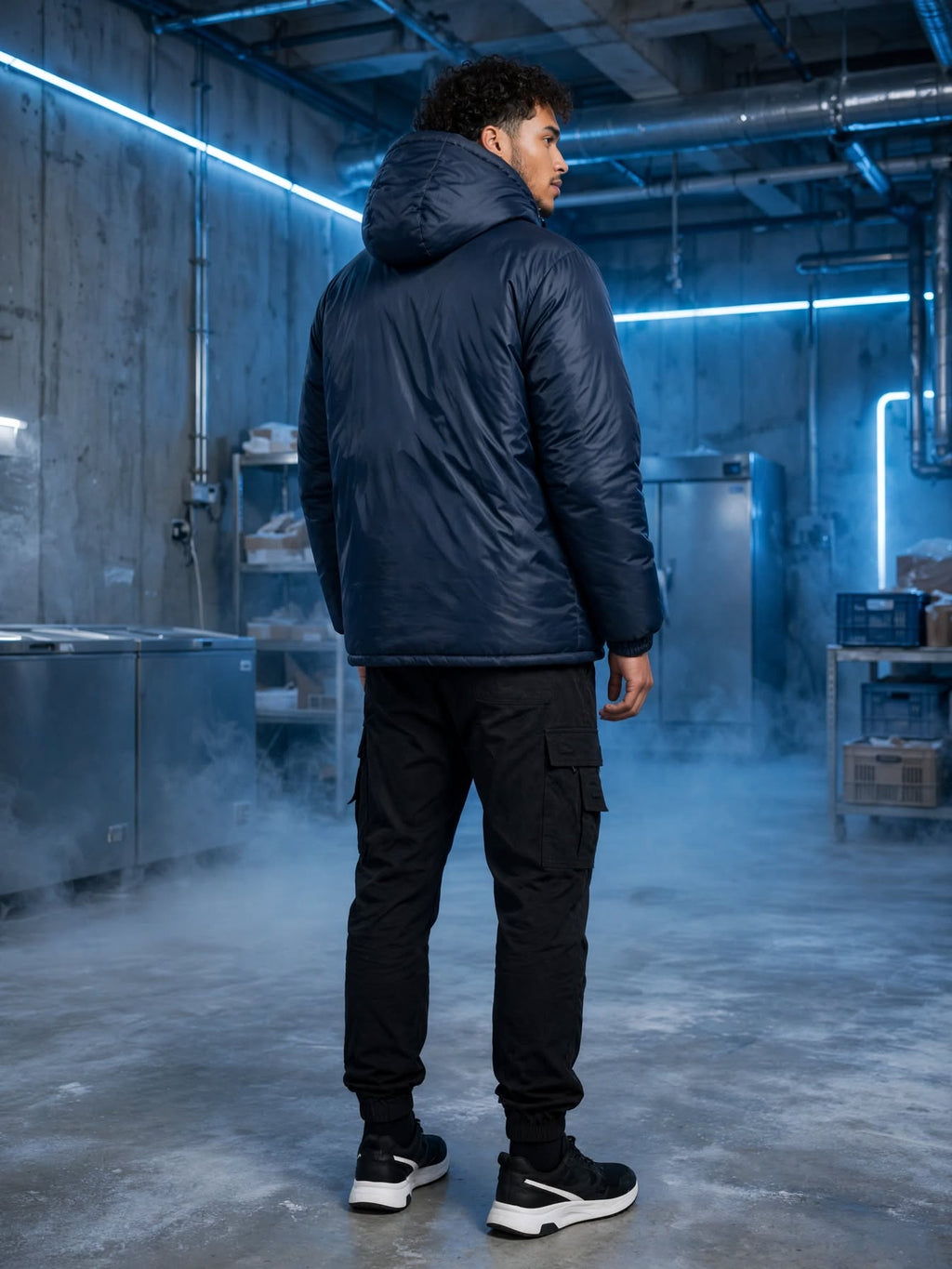 Beck Zero Navy Hooded Freezer Jacket - Size XL