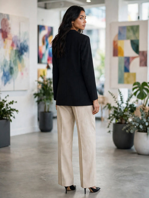 Smiley's 3-Button Tailored Black Blazer Jacket - Size 14