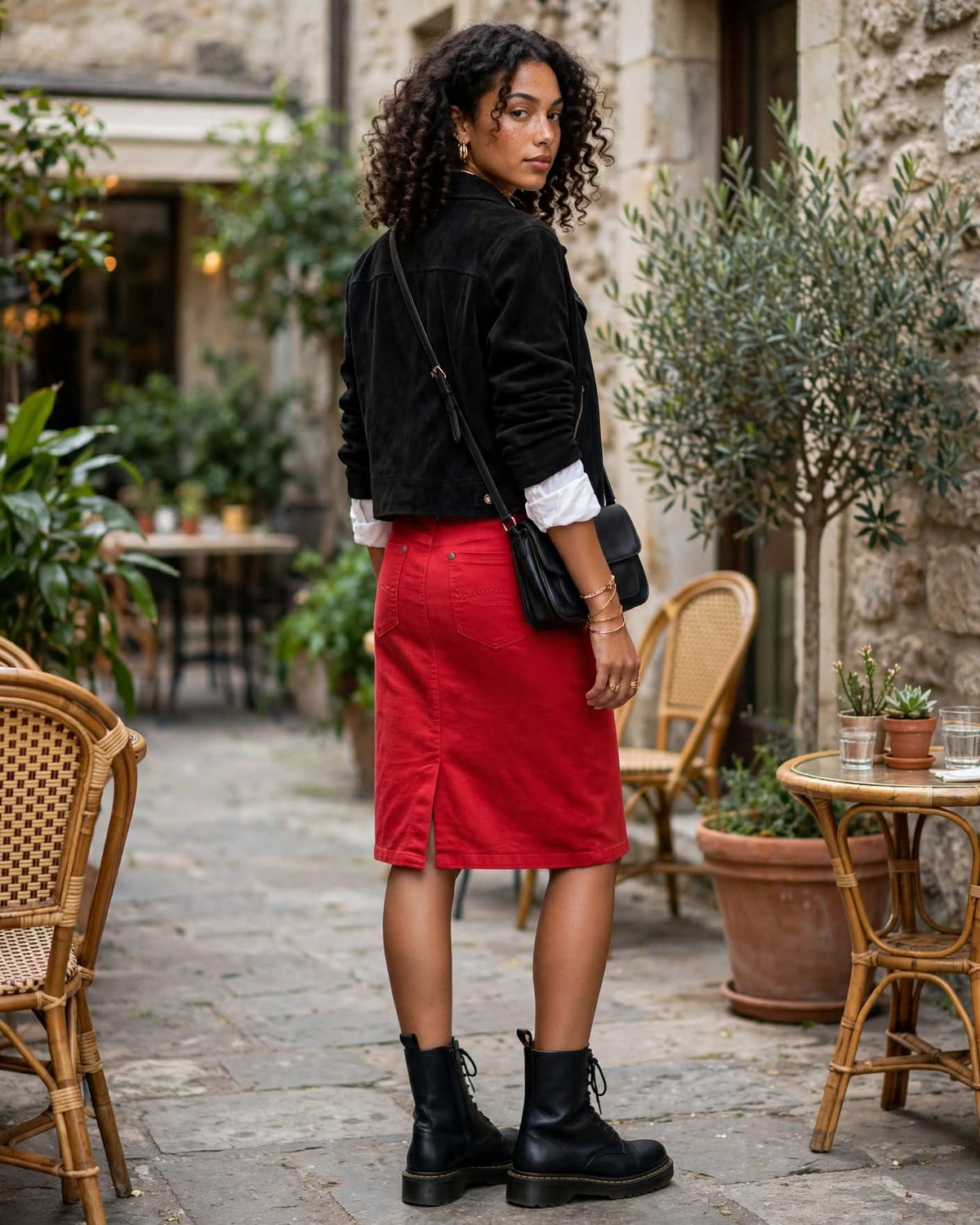 Woolworths Red Denim Skirt - Size 16