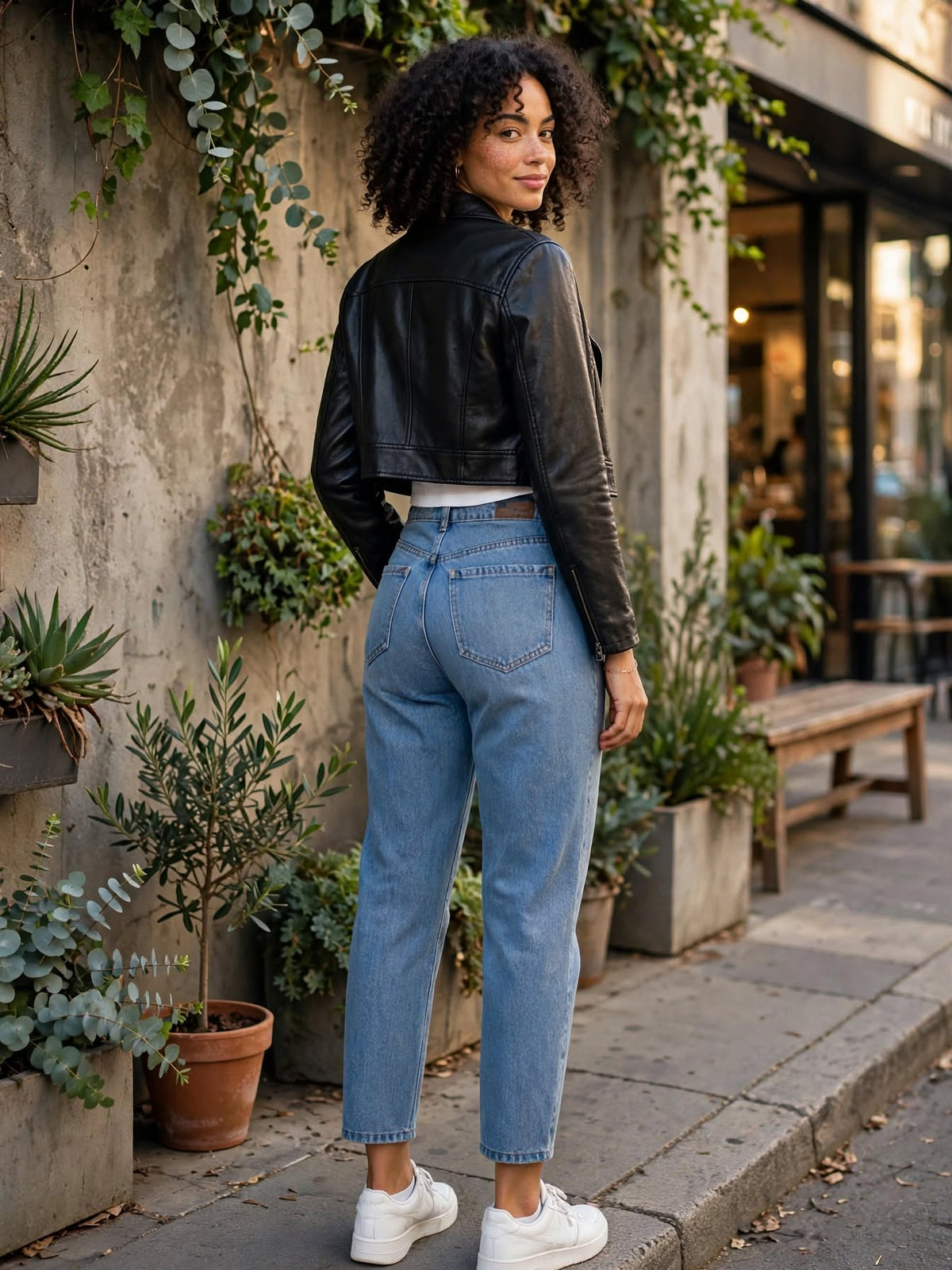 Tango High-Waisted Relaxed Straight Leg Jeans - Size 38