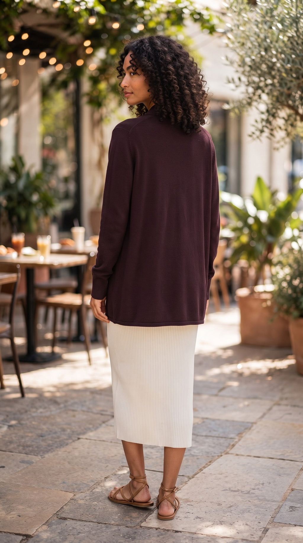 Woolworths David Jones Plum Open Drape Cardigan - Size Large