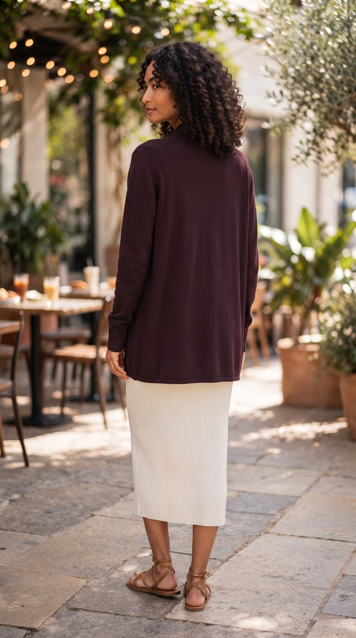 Woolworths David Jones Plum Open Drape Cardigan - Size Large
