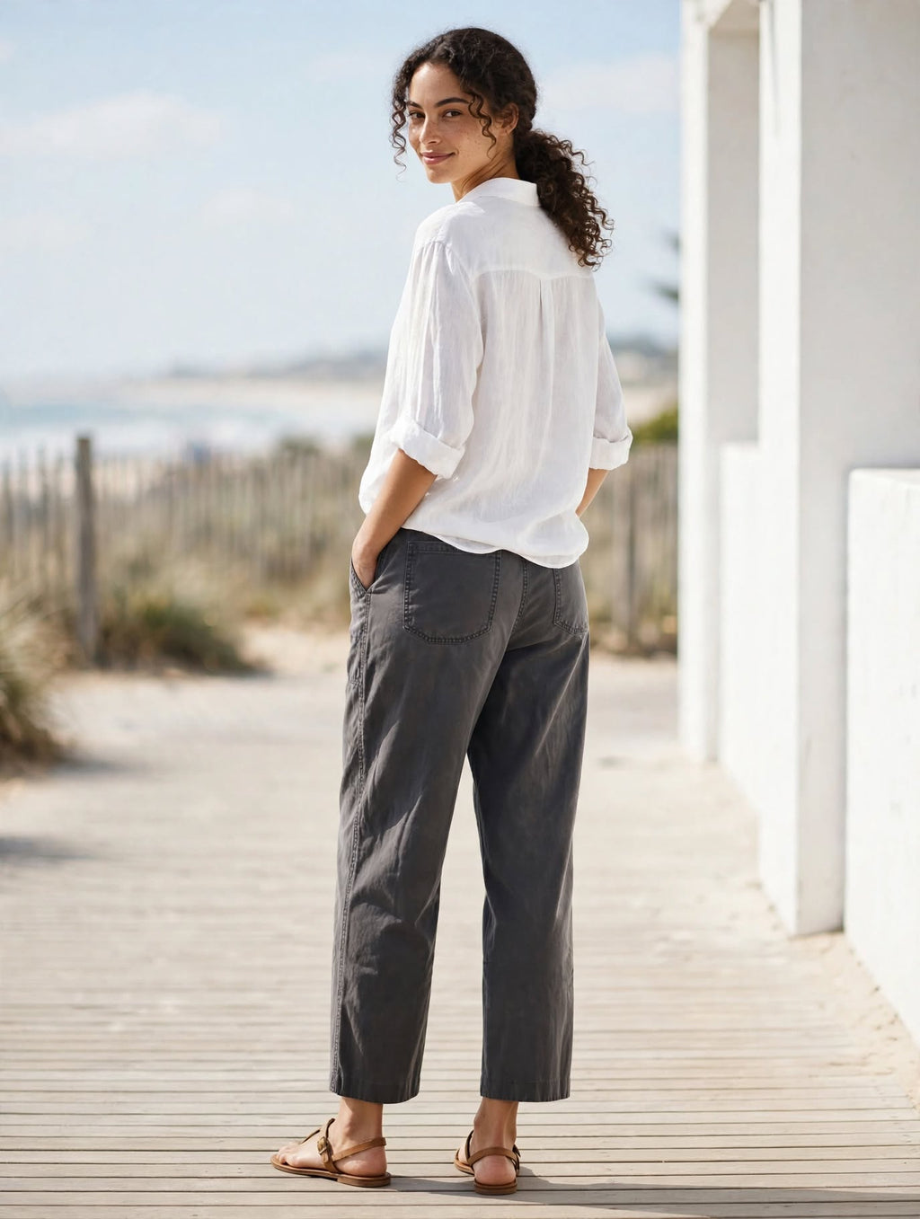Queenspark Charcoal Grey Utility Cargo Pants - Size 36