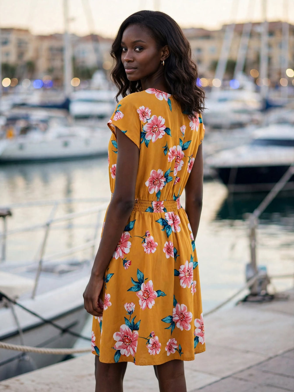 Edgars Free 2BU Yellow & Pink Floral Dress - Size 10