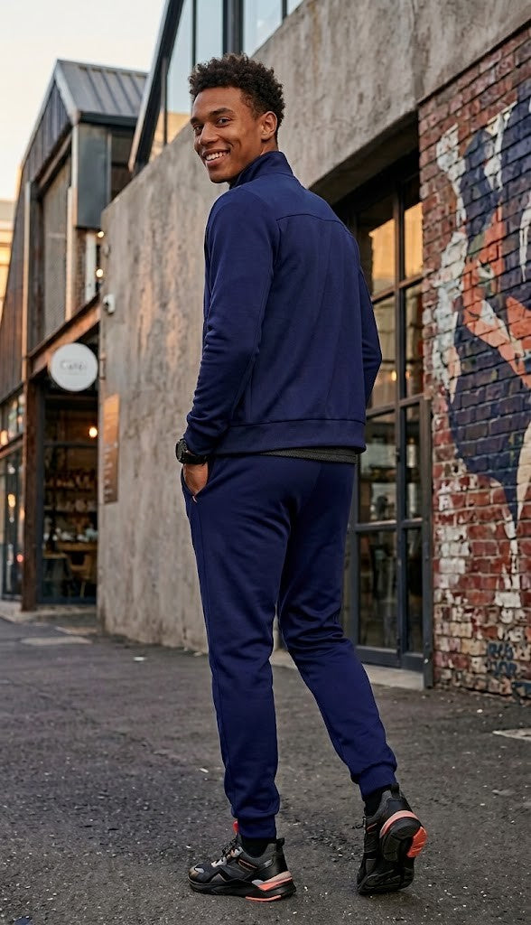 Premium Navy Blue Utility Joggers – Size Large