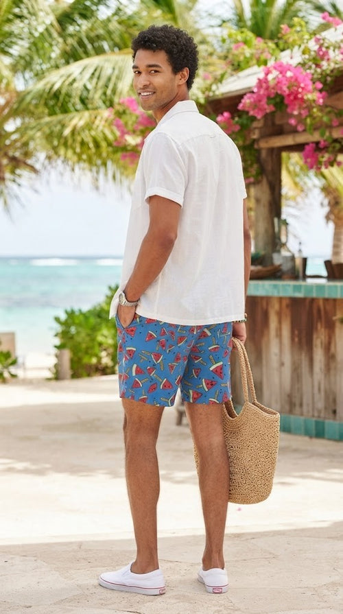 Markham Men’s Watermelon Print Swim Shorts – Size Medium