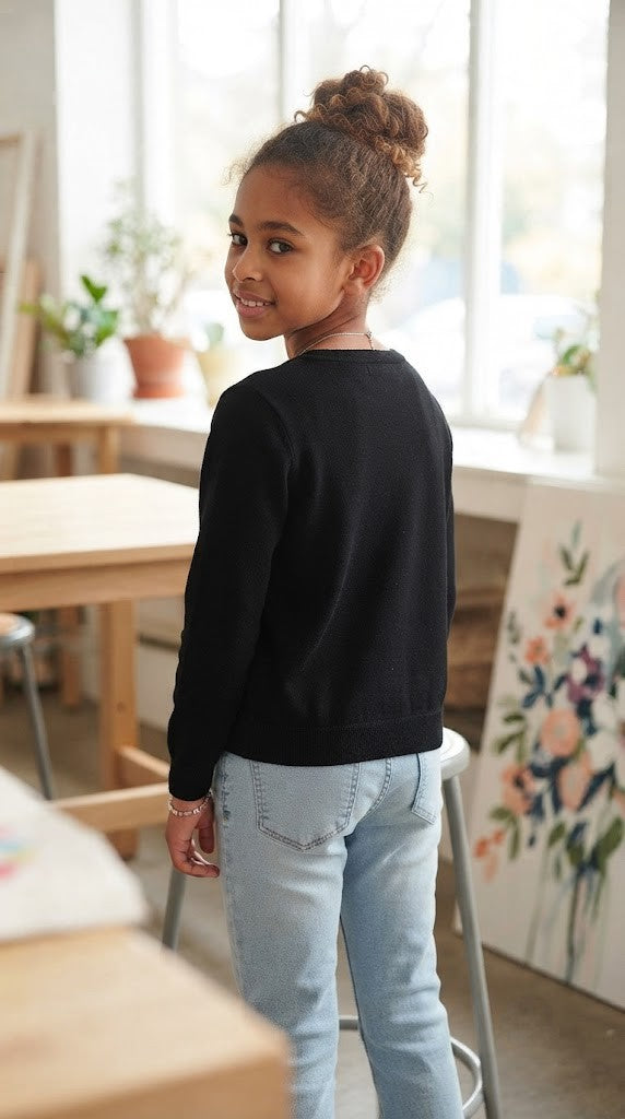 Pink Angel Pearl-Embellished Knit Cardigan - Size 9-10 Years
