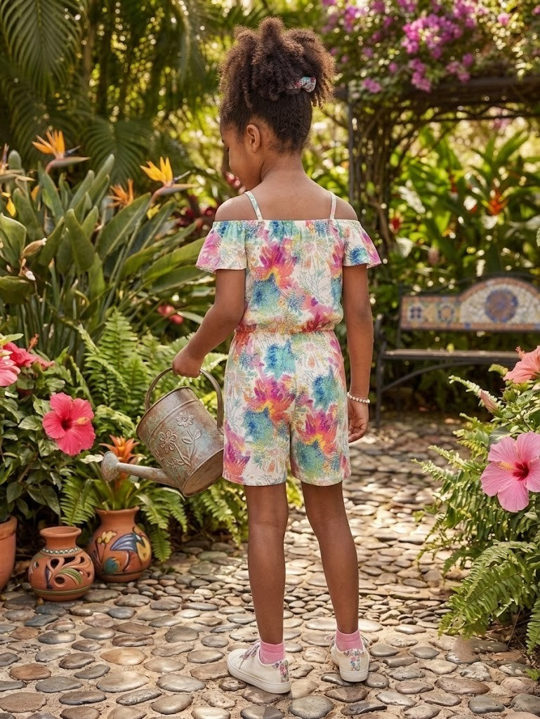 Summer Smiles Floral Rayon Romper | Ages 9-10 Years