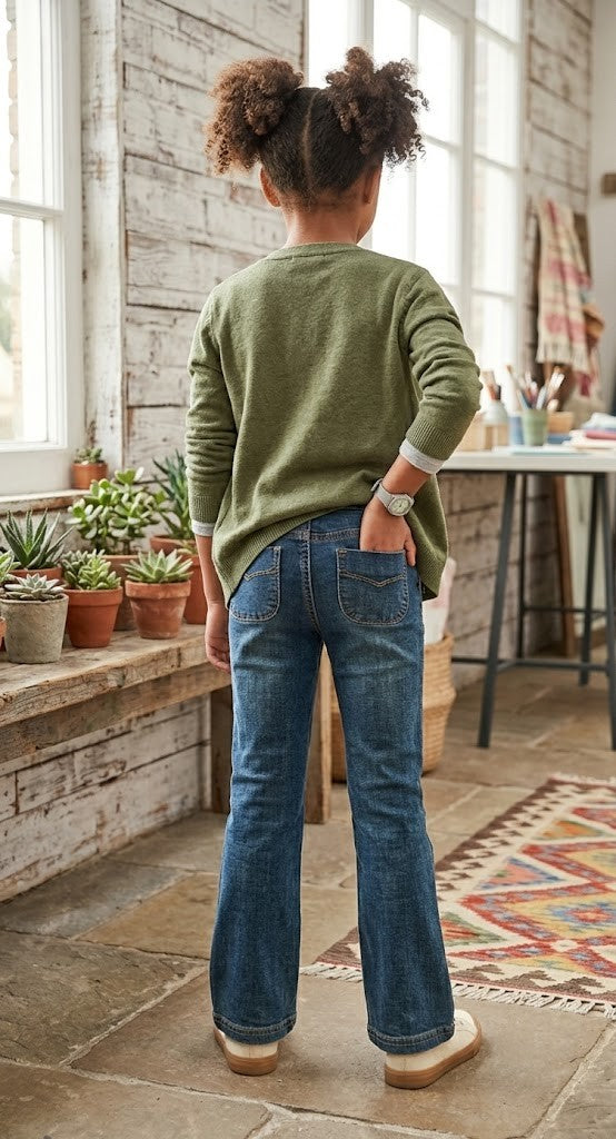 Premium 100% Cotton Bootcut Jeans – Kids Size 4-5 Year