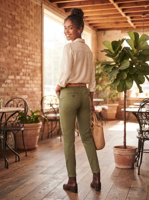 David Jones Classic Collection Olive Chino Pants (Size 32)