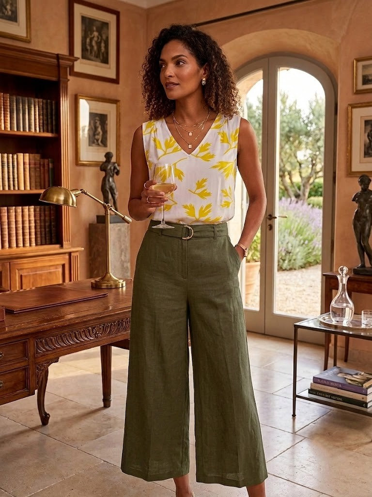 The Parsley Princess Blouse - Vibrant Floral Viscose Top