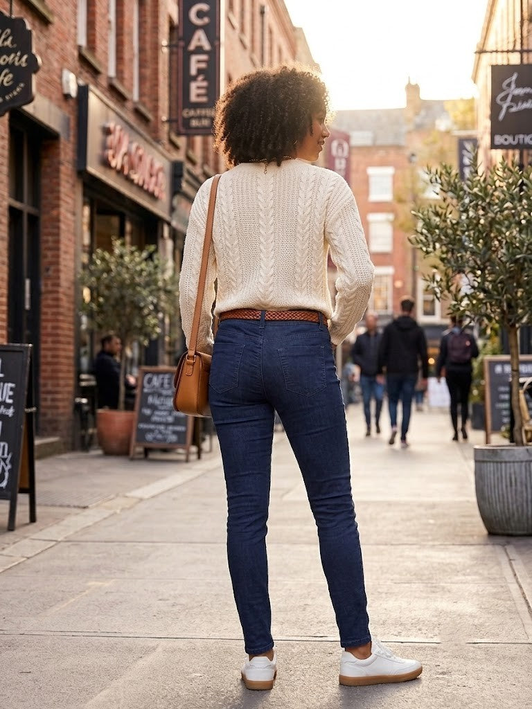 RE: Skinny Low Rise Denim Jeans - Dark Wash, Size 38 (Excellent Condition)