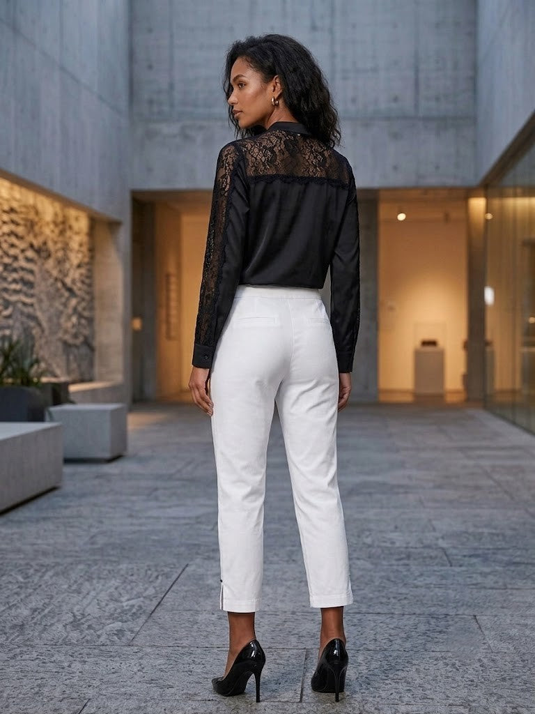 Milady’s Tailored White Trousers - Size 42 - Excellent Condition