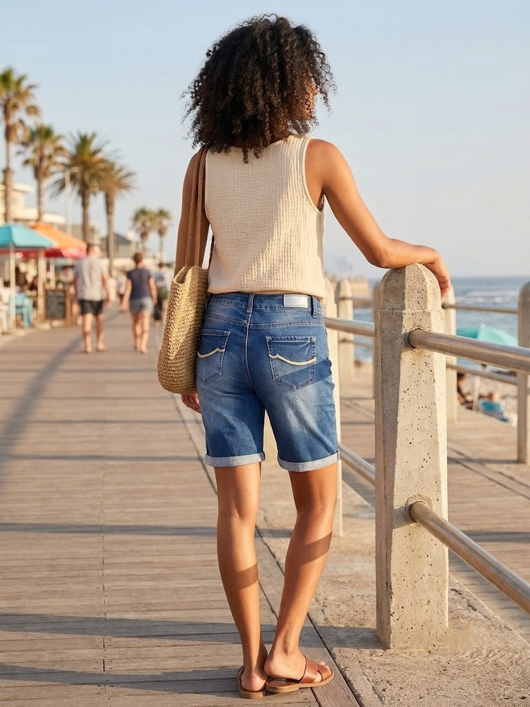 Inwear Distressed Denim Bermuda Shorts – Size 36