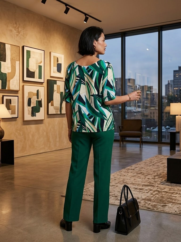 Milady's Botanical Print Viscose Blouse - Size Medium