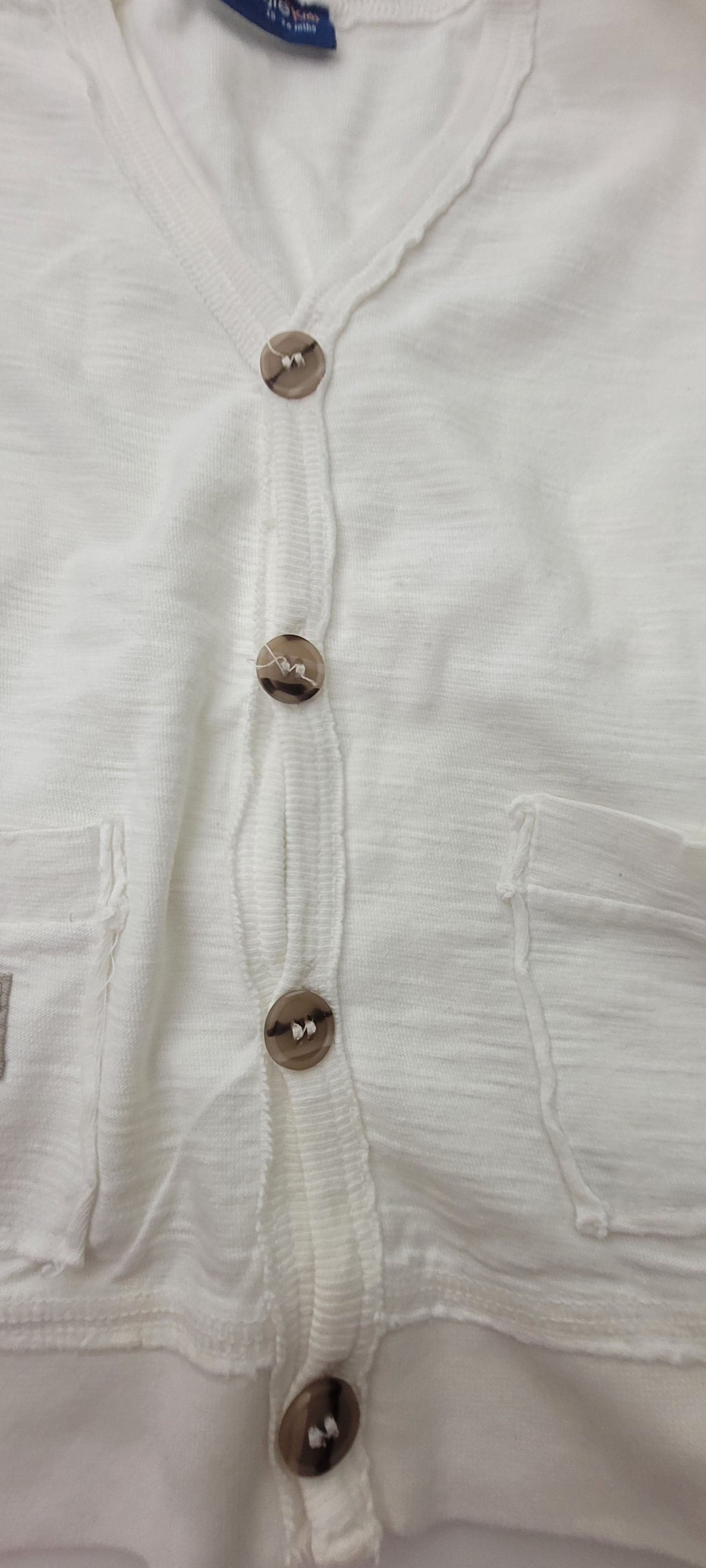 Naartjie Kids’ 100% Cotton Textured Cardigan | Cream White | 18-24 Months