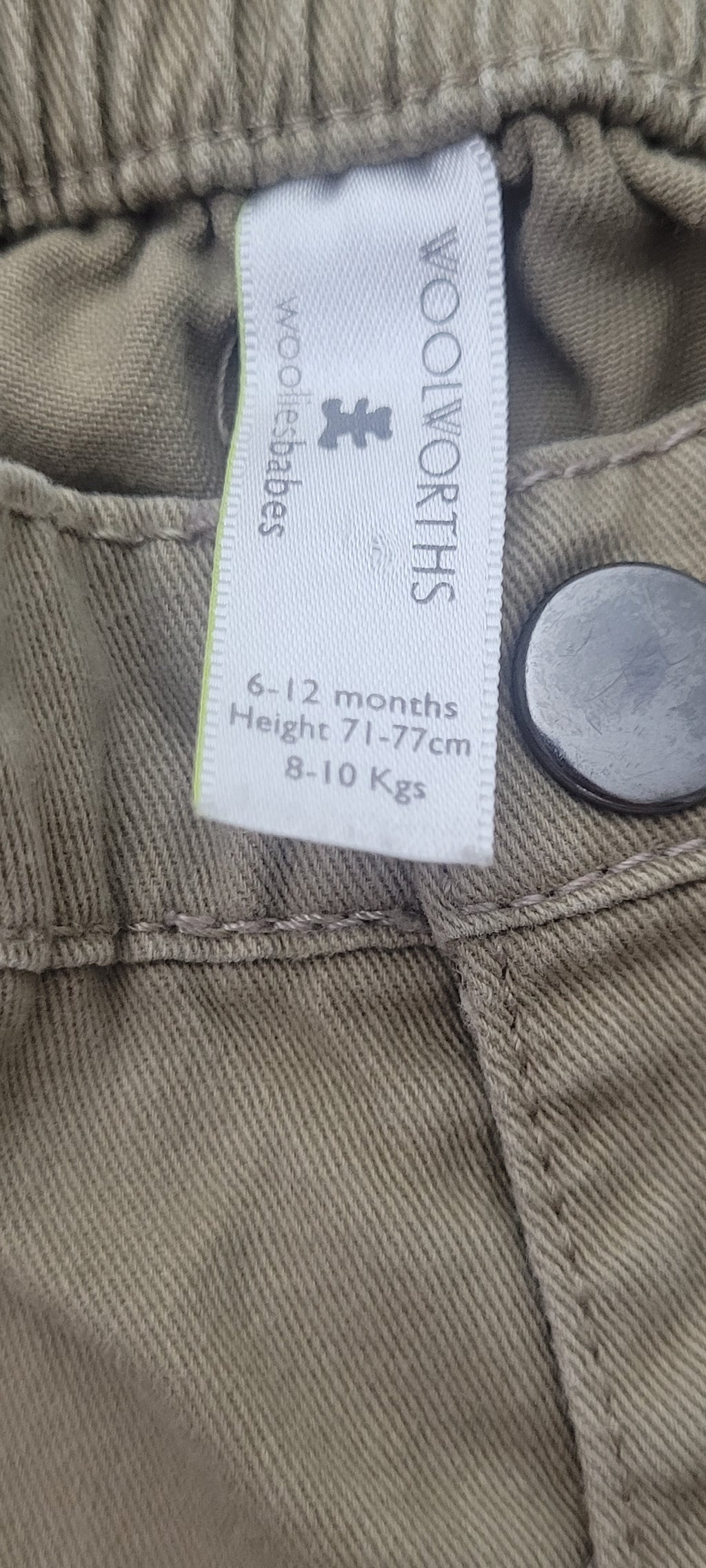 Woolworths Baby Boy 100% Cotton Adventure Cargo Pants (6-12 Months)