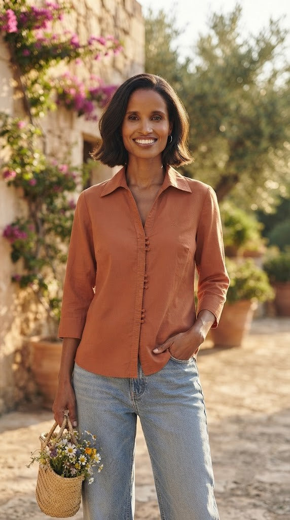 Pre-Loved Daniel Hechter 100% Cotton Blouse - Size 32