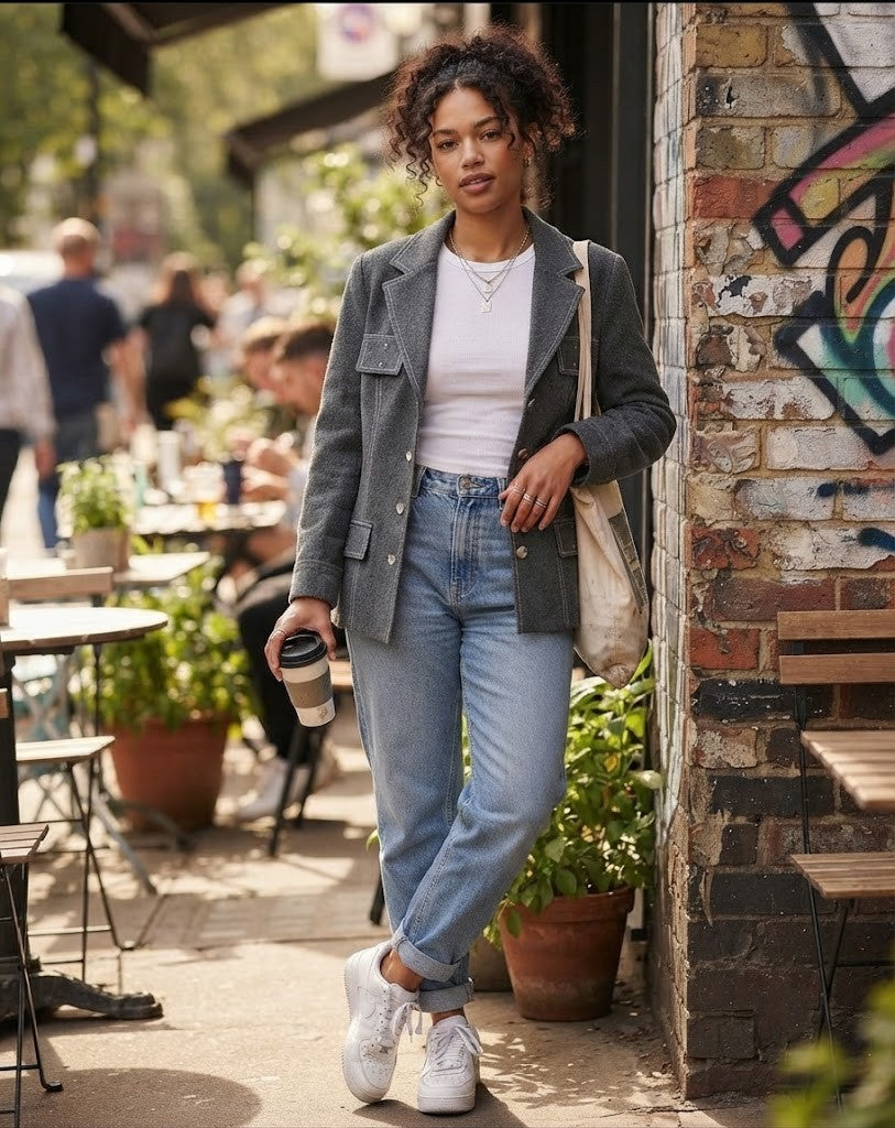 The Platinum Label Pre-Loved Grey Blazer - Size 36
