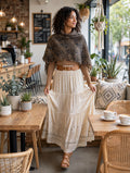 Leopard Faux Fur Fringe Poncho Cape - Size Small