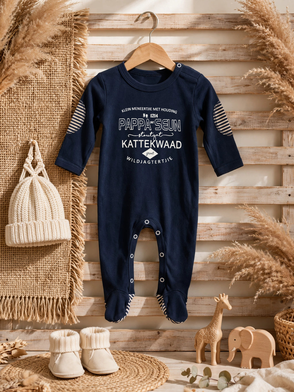 Hartedief Navy "Pappa se Seun" Babygrow / Sleepsuit - 6 to 12 Months