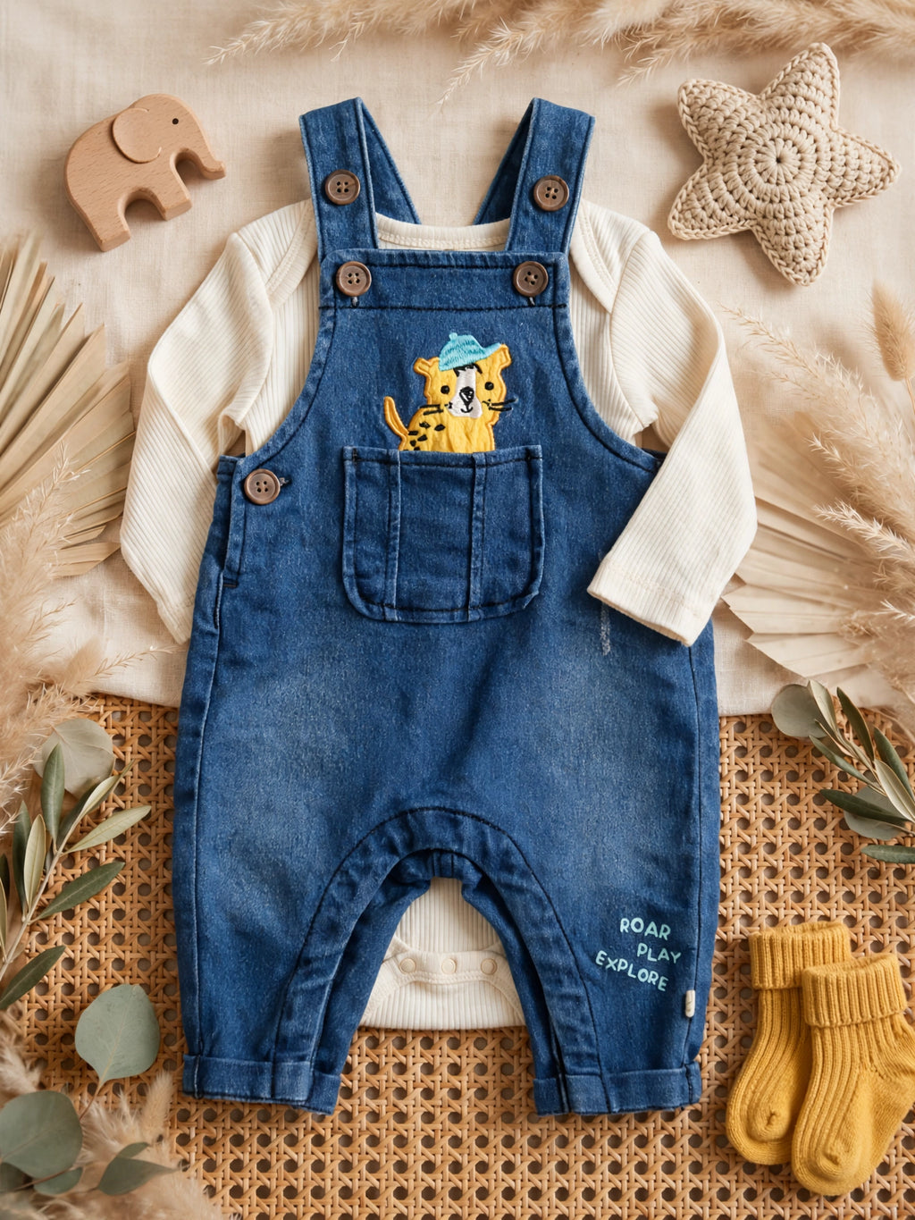 Woolies Babes Baby Denim Dungaree Overalls 0-3 Months