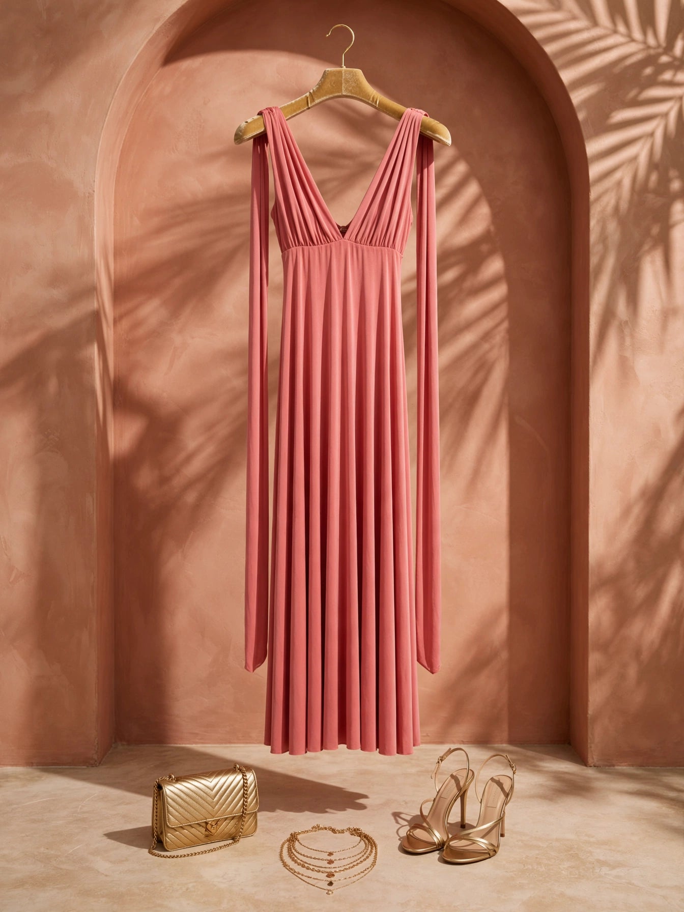 Dusty Coral Multiway Infinity Gown - Size Small