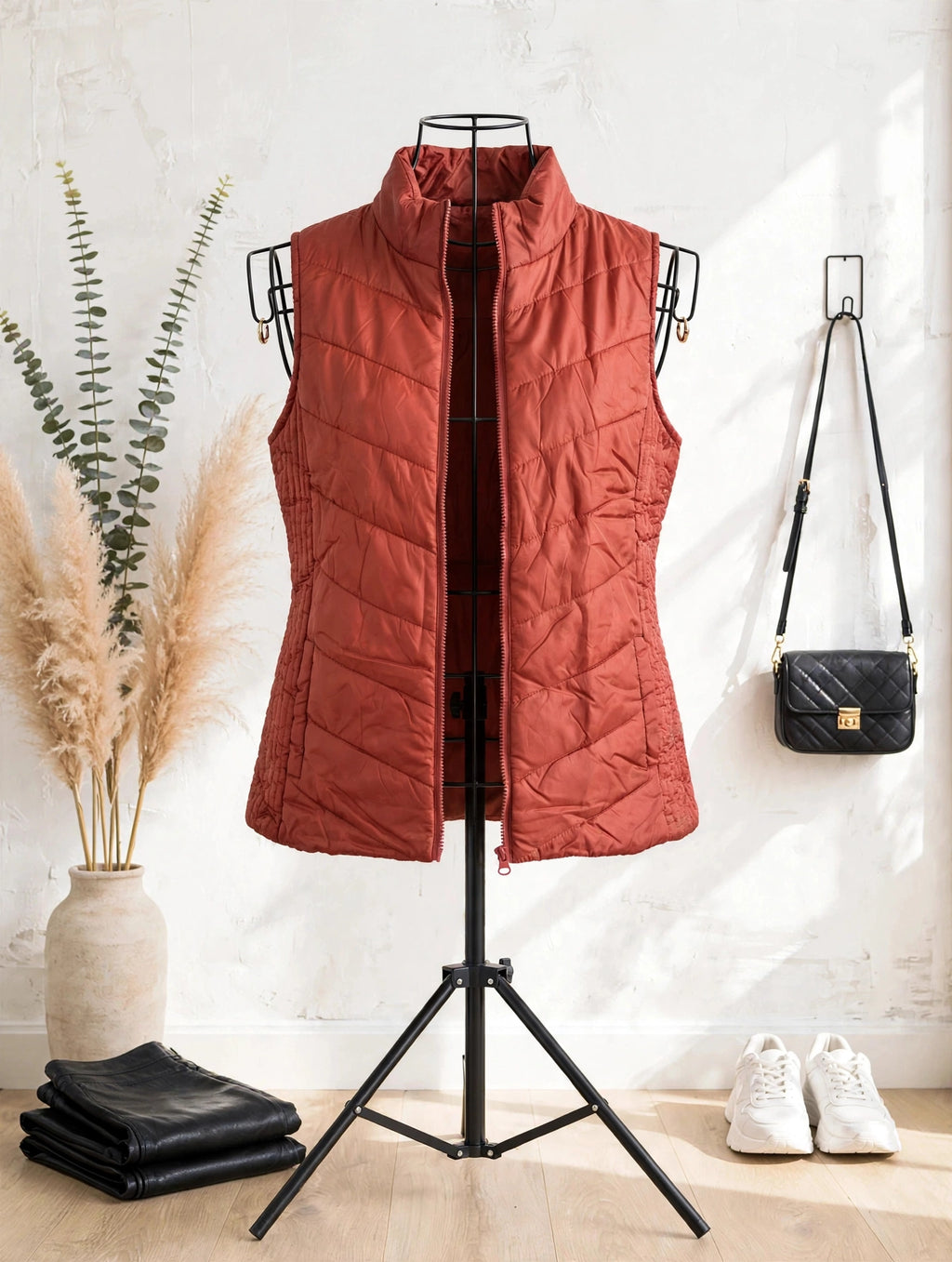 Burnt Orange Tango Puffer Vest - Size 40