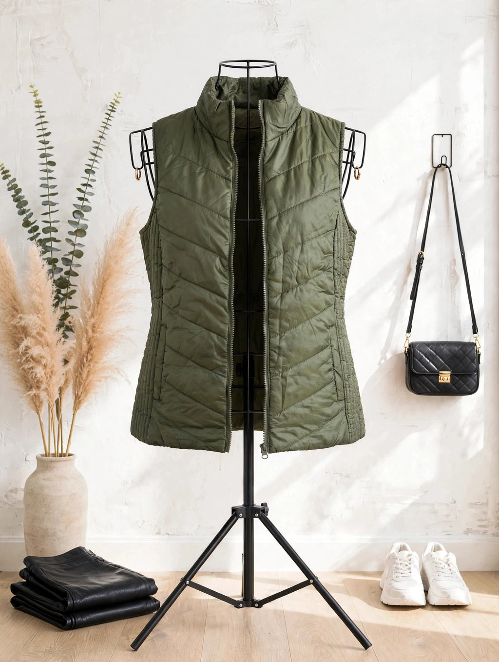 Olive Green Tango Puffer Vest - Size 40