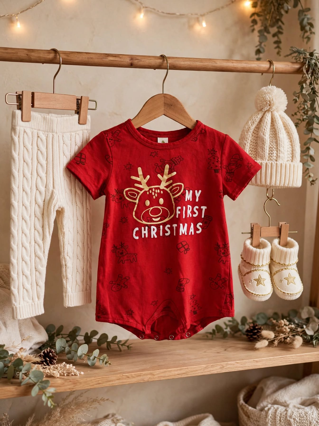 Ackermans Baby My First Christmas Red Babygrow - Size 6 to 12 Months