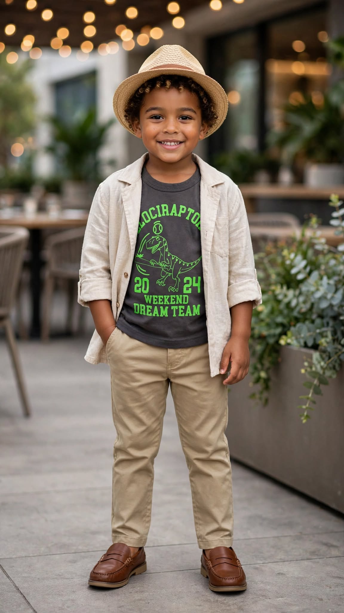 Ackermans Waga Dude Charcoal & Neon Green Velociraptors Tank Top - Size 4 to 5 Years
