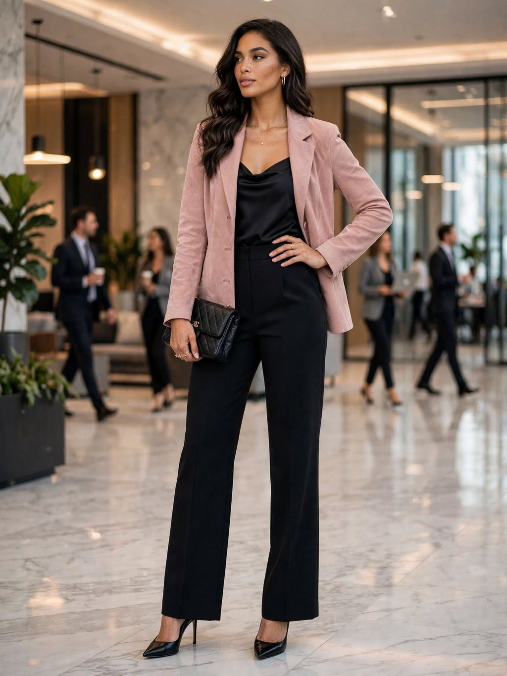 Cherokee Blush Pink Suede Blazer Jacket - Size Medium