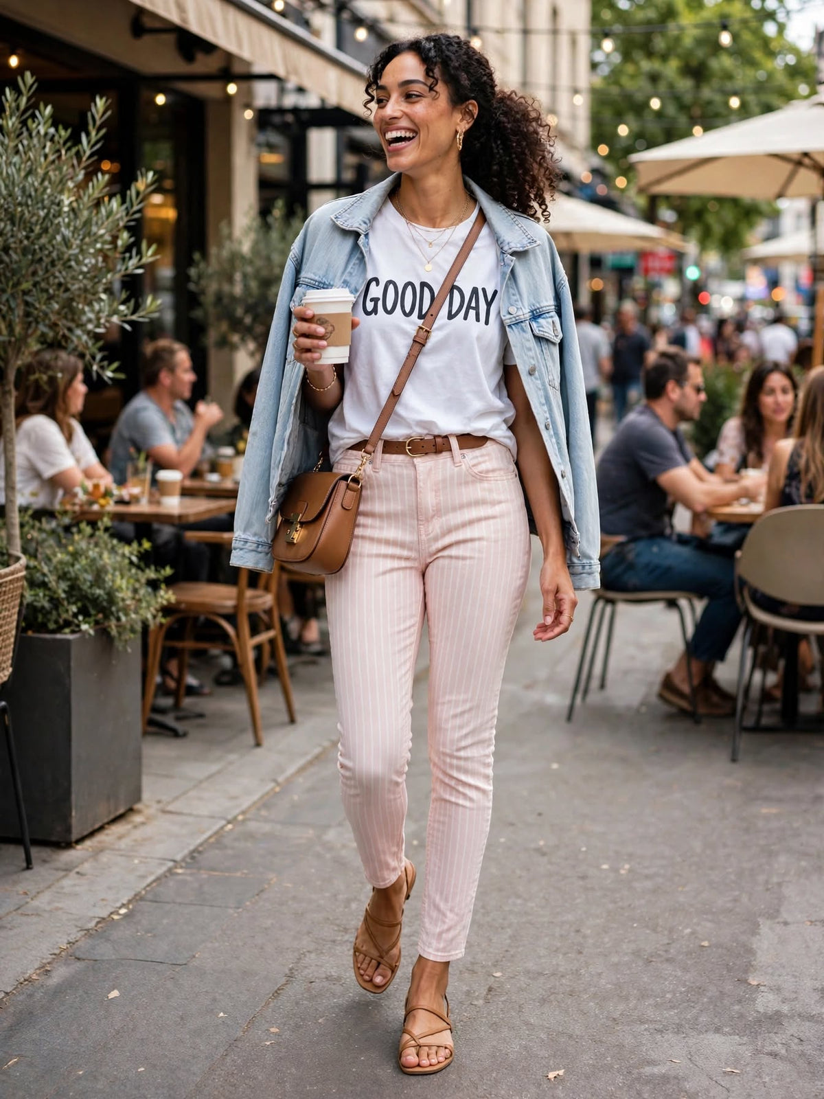 1996 DNM Blush Pink Pinstripe PR Skinny Jean - Size 32