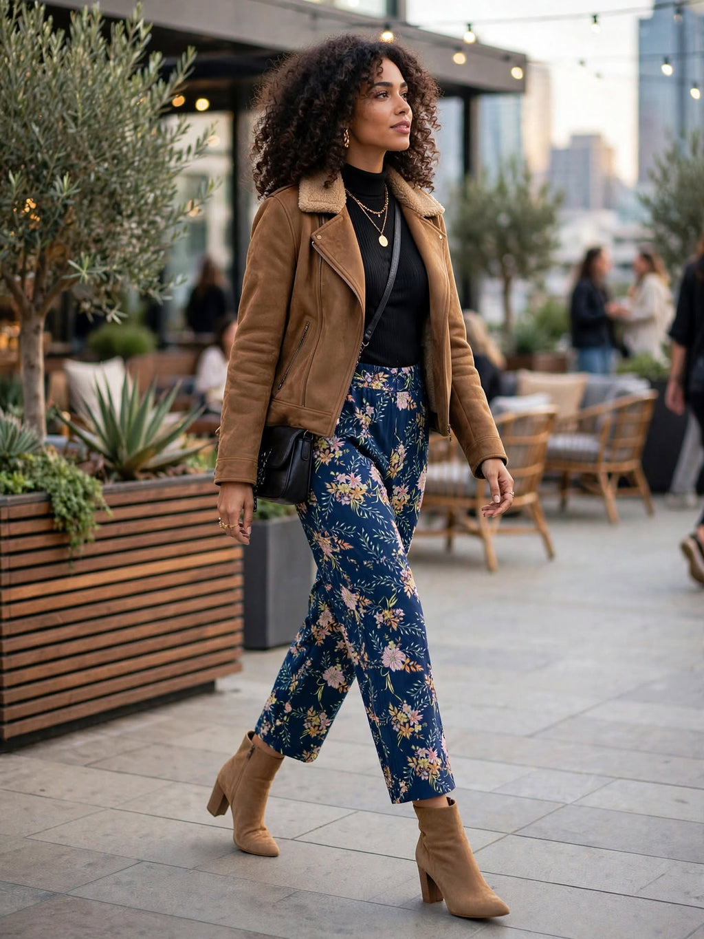 Woolworths Edition Navy Floral Wide-Leg Pants - Size 14